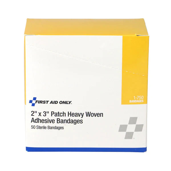 2" x 3" Heavy Woven XL Fabric Bandages – 50 Count