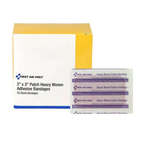 2" x 3" Heavy Woven XL Fabric Bandages – 50 Count