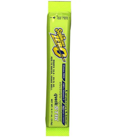 Sqwincher Zero Qwik Stik Electrolyte Powder Packets – Sugar-Free, 50 Sticks/Bag | 20 oz Hydration Mix