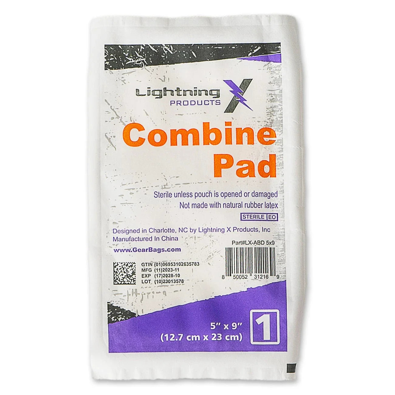 Lightning X 5″ x 9″ ABD Combine Pads- 20 Pack – Sterile, High-Absorbency Wound Dressings