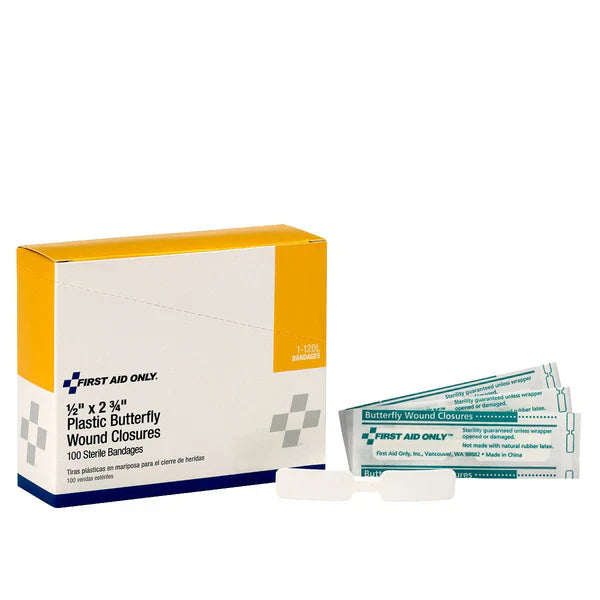 Butterfly Wound Closures Large – 100 Count | ½" x 2¾"