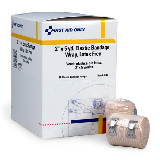 First Aid Only 2" x 5 yd Elastic Bandage – 18 Per Box