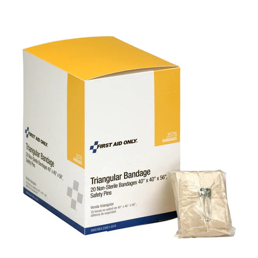 First Aid Only 40" x 40" x 56" Muslin Triangular Bandage, 20 Per Box