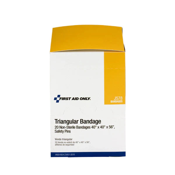 First Aid Only 40" x 40" x 56" Muslin Triangular Bandage, 20 Per Box