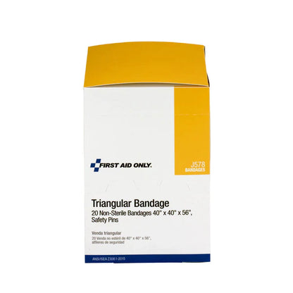 First Aid Only 40" x 40" x 56" Muslin Triangular Bandage, 20 Per Box