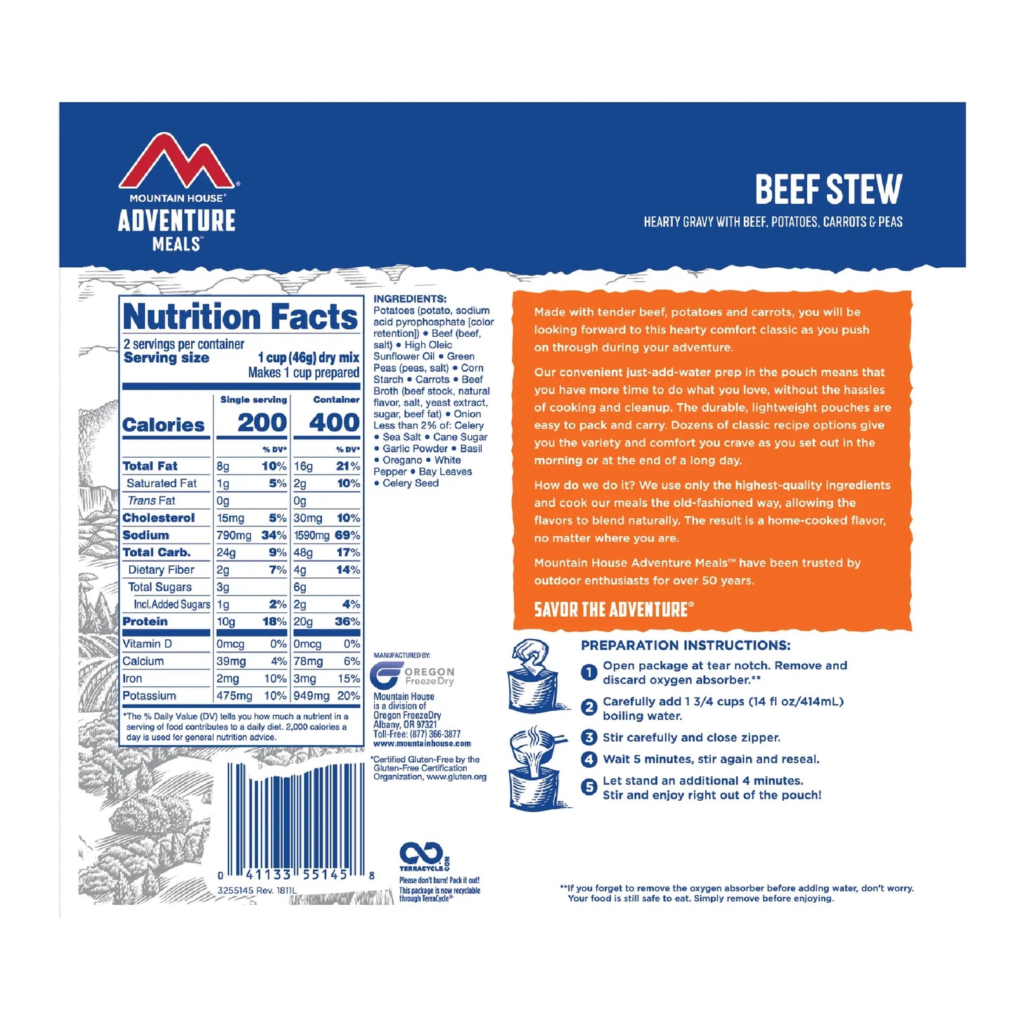 Beef Stew MRE Pouch | Mountain House
