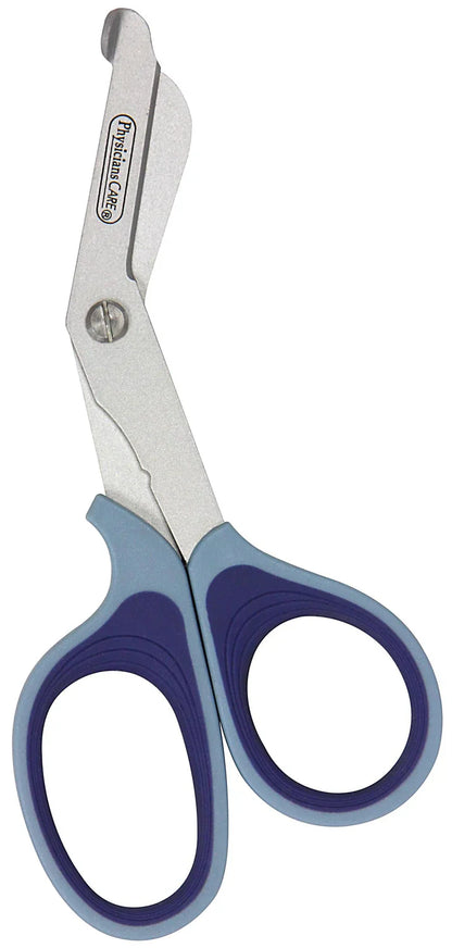 7.5" Non-Stick Titanium-Bonded Bent Bandage Shears, Blue