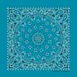 Turquoise Paisley Print Bandana