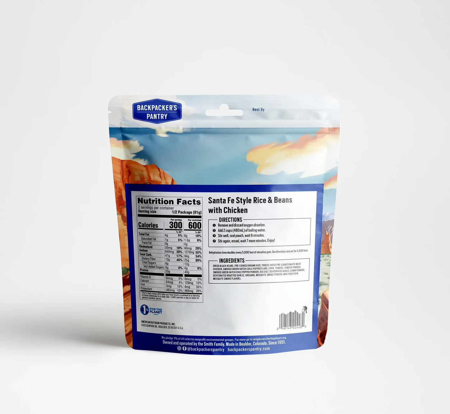 MRE Pouch | Backpackers Pantry | Santa Fe Rice & Beans with Chicken