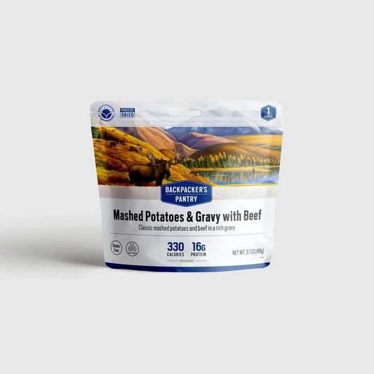 MRE Pouch | Backpackers Pantry | Mashed Potatoes & Gravy with Beef