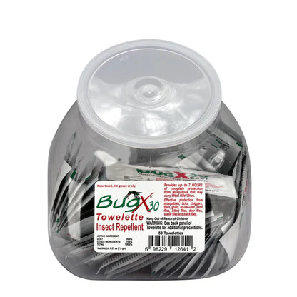 BugX30 Fish Bowl Insect Repellent Wipes, 50 Per Bowl