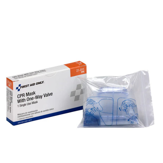 First Aid Only CPR Mask with One-Way Valve – 1 Box