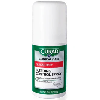 CURAD® QuickStop!® Bleeding Control Spray – Fast-Acting, No-Sting First Aid for Minor Cuts & Scrapes (0.81 oz)
